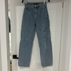 BLUENOTES high rise carpenter straight Jean with cargo pocket size 0 (24 waist)